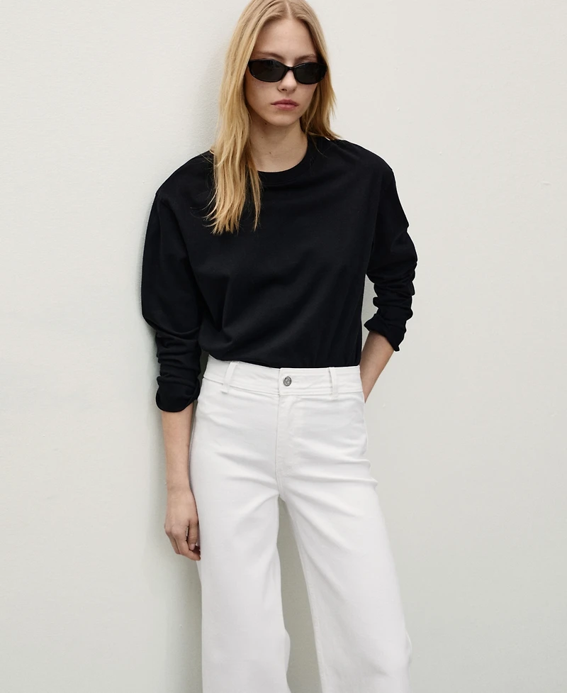 Mango Women's Catherin Culotte High-Rise Jeans