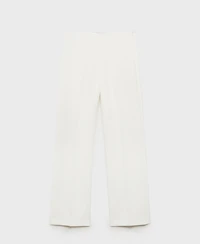 Mango Women's Low-Rise Straight Suit Pants