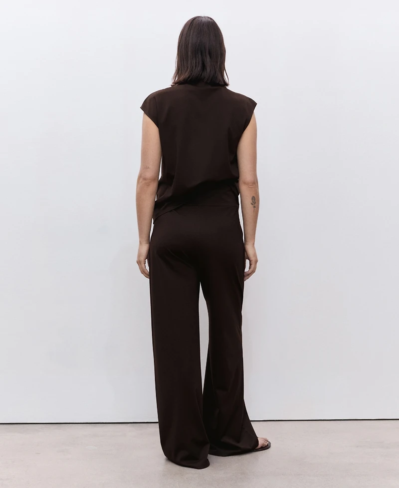 Mango Women's Fine-Knit Wide Leg Trousers