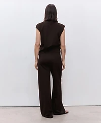 Mango Women's Fine-Knit Wide Leg Trousers