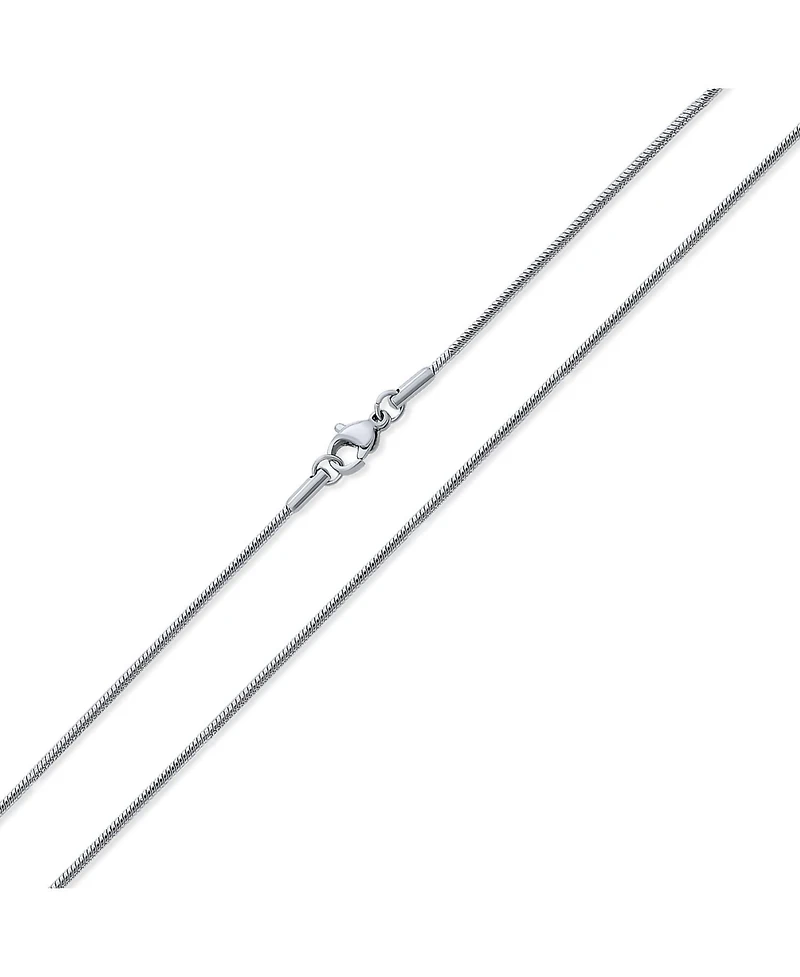 Bling Jewelry Strong 1.5MM Silver Tone Stainless Steel Thin Magic 8 Sided Snake Chain Necklace 16 18 20 24 30 Inch