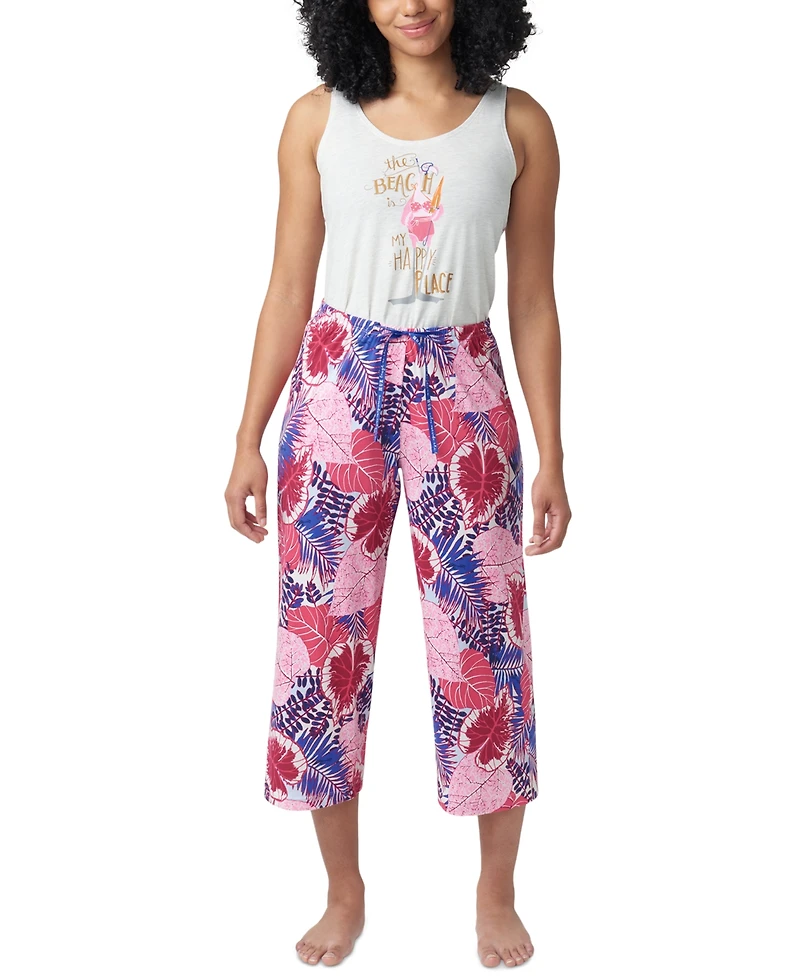 Hue Women's The Great Palms Printed Capri Pajama Pants