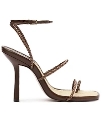Schutz Women's Kaya Straw Stiletto Heel Sandals