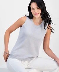 Jm Collection Petite Shine Novelty Sweater Tank Top, Exclusively at Macy's