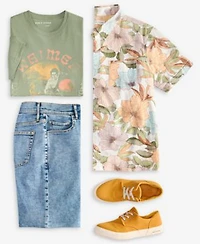 Sun Stone Mens Duke Floral Print Shirt Surf Club Graphic T Shirt Denim Shorts Exclusively At Macys