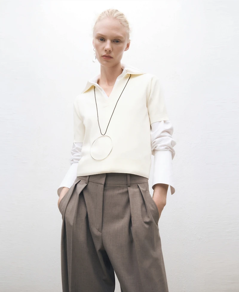 Mango Women's Wool-Blend Polo-Neck Sweater