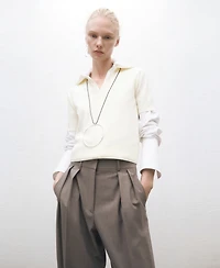 Mango Women's Wool-Blend Polo-Neck Sweater