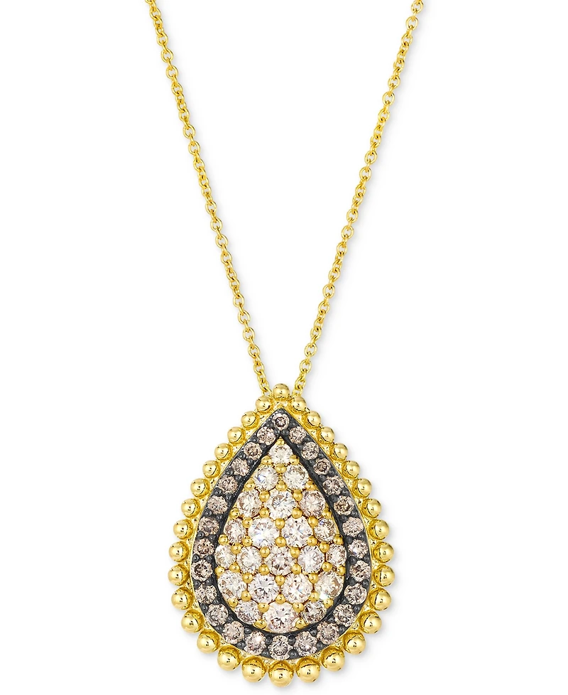 Le Vian Nude Diamond (1 ct. t.w.) & Chocolate Diamond (3/8 ct. t.w.) Pendant Necklace in 14k Yellow Gold, 20"