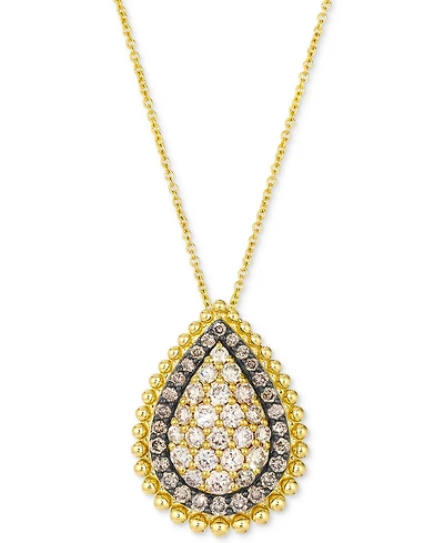 Le Vian Nude Diamond (1 ct. t.w.) & Chocolate Diamond (3/8 ct. t.w.) Pendant Necklace in 14k Yellow Gold, 20"