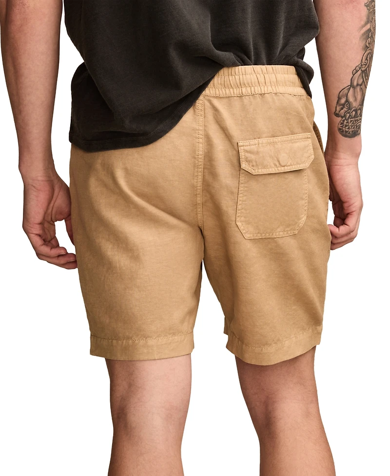 Lucky Brand Men's 7 Inch Linen Pull On Shorts