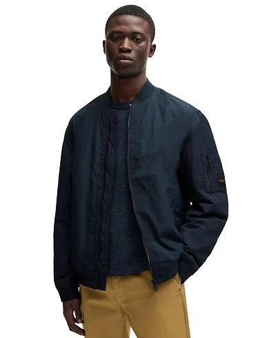 Boss by Hugo Boss Men's Logo Badge Water-Repellent Bomber Jacket