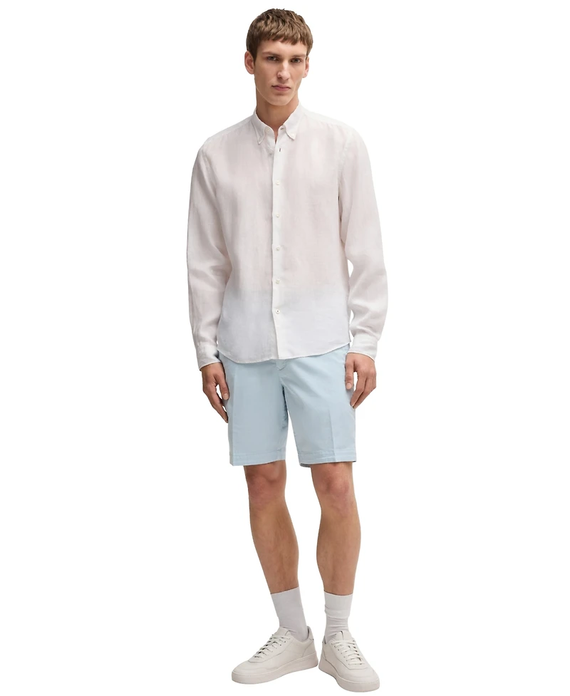 Boss by Hugo Men's Cotton-Twill Slim-Fit Shorts