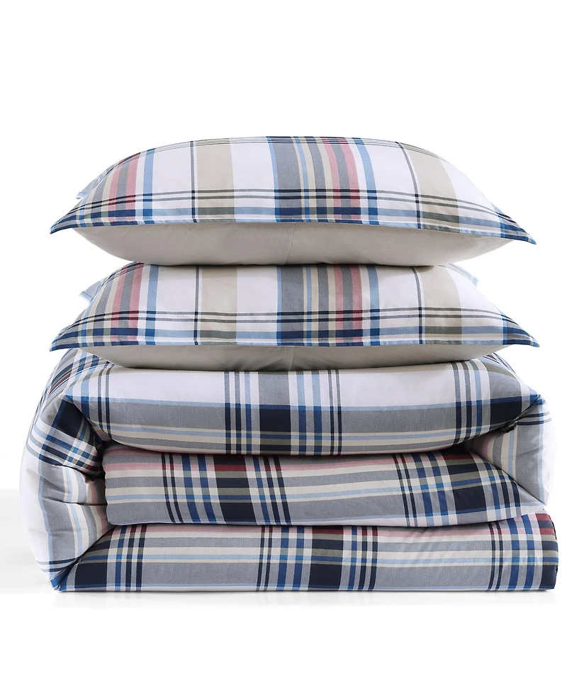 Tommy Hilfiger Waterbury Plaid Cotton 3-Pc. Comforter Set, King
