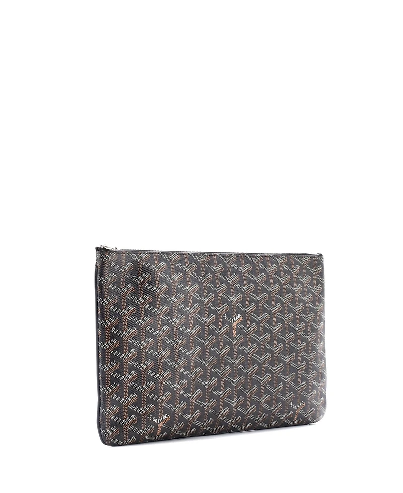 Pre-Owned Goyard Mm Senat Zip Pouch Coated Canvas