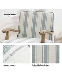 Rinaldo Farmhouse Armchair with Solid Wood Armrests