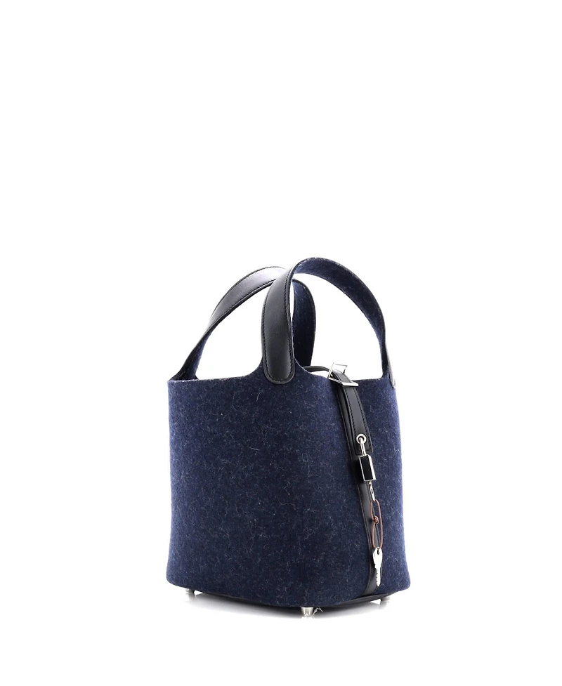 Pre-Owned Hermes Pm Picotin Lock Bag Felt with Leather