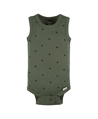 Gerber Baby Boys 5-Pack Sleeveless Onesies Bodysuits, Blue Stripe, 0-3 Months