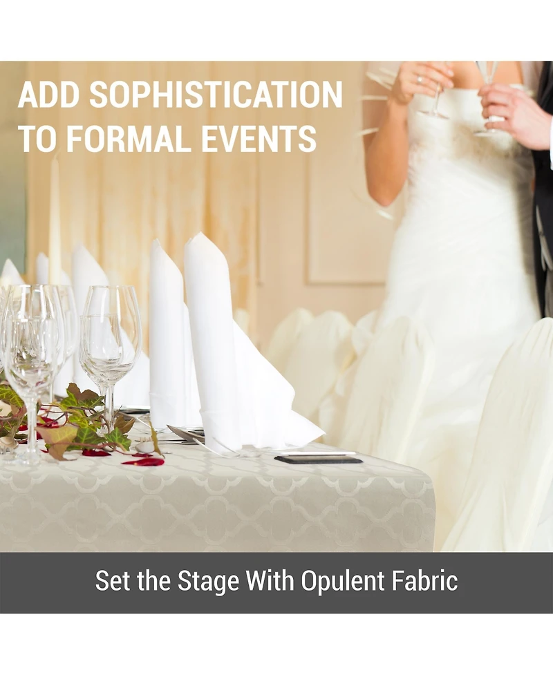 Hlc.me Modena Fabric Tablecloth, Jacquard Fabric Table Cloth for Rectangle Table, Advanced Water Resistance, Fade, Wrinkle, and Stain Resistant Table