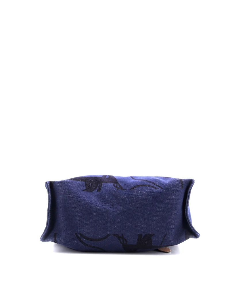 Pre-Owned Hermes Etriviere Shopping Tote Printed Toile and Leather