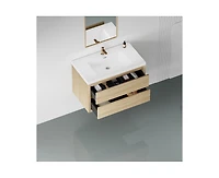 Casainc 36" Wall-Mounted Bathroom Vanity with Sink, Floating Storage Cabinet Stone Resin Countertop and Soft Close Drawers