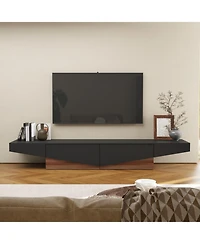 Uniquely designed Tv stand, media console with two drawers, wooden entertainment center