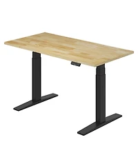 Flexispot E7-commercial W Electric Adjustable Standing Desk, Rubber Wood Top
