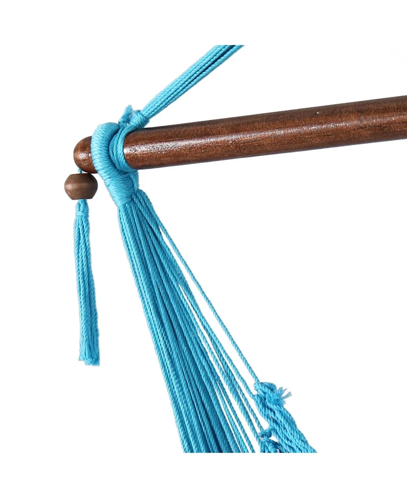 Caribbean Style Extra Large Hanging Rope Hammock Chair Swing for Backyard and Patio