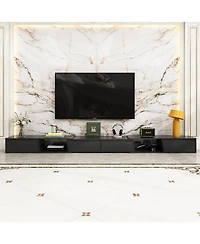 Retractable Tv Stand with 4 Drawers, Entertainment Center and Media Console