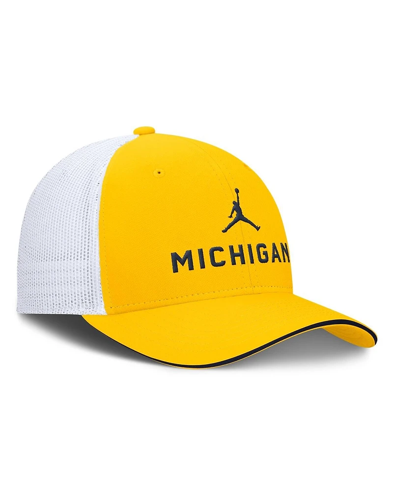 Jordan Men's Maize/White Michigan Wolverines Rise Adjustable Trucker Hat