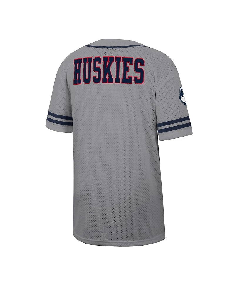 Colosseum Men's Gray UConn Huskies Free Spirited Baseball Jersey