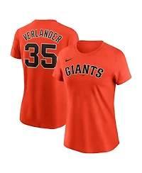 Nike Women's Justin Verlander Orange San Francisco Giants Fuse Name Number T-Shirt