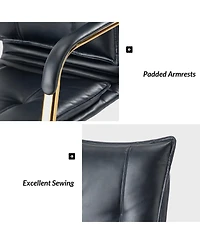 Modern Home Office Desk Chair with Golden Legs