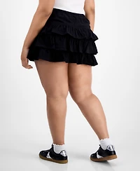 Madden Girl Trendy Plus Cotton Ruffled Mini Skort