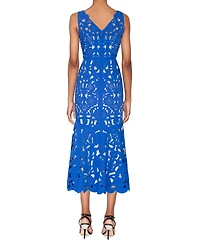 White Tie by Shani Women's Laser-Cut Sleeveless Midi Dress