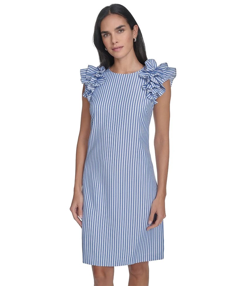 Jessica Howard Petite Ruffle-Shoulder Shift Dress