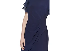 Jessica Howard Petite Flutter-sleeve Sheath Knee Length Dress