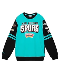 Mitchell & Ness Men's Turquoise San Antonio Spurs All Over Pullover Sweatshirt