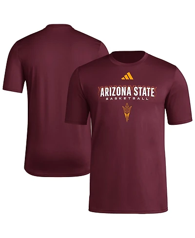 Adidas Men's Maroon Arizona State Sun Devils Locker On-Court The Fade Pregame Aeroready T-Shirt