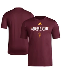 Adidas Men's Maroon Arizona State Sun Devils Locker On-Court The Fade Pregame Aeroready T-Shirt