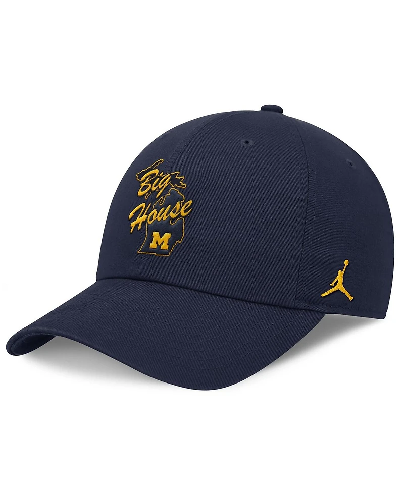 Jordan Men's Navy Michigan Wolverines Performance Club Swoosh Adjustable Hat