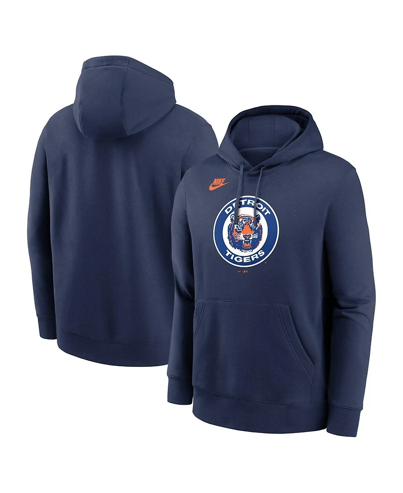 Nike Men's Navy Detroit Tigers Cooperstown Collection Logo Club Pullover Hoodie