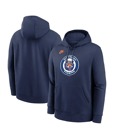 Nike Men's Navy Detroit Tigers Cooperstown Collection Logo Club Pullover Hoodie