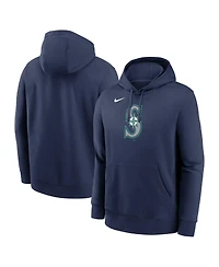 Nike Men's Navy Seattle Mariners Logo Club Fleece Pullover Hoodie