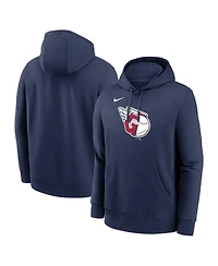 Nike Men's Navy Cleveland Guardians Logo Club Fleece Pullover Hoodie