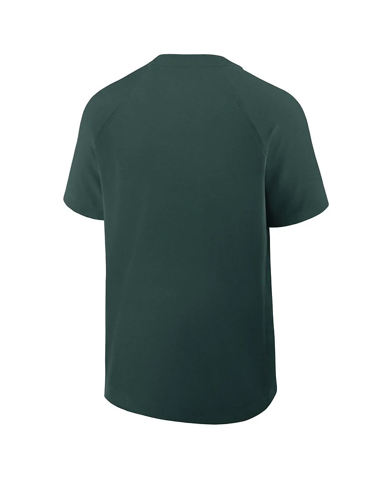 Nike Men's Green Athletics Authentic Collection Raglan Short Sleeve Windshirt