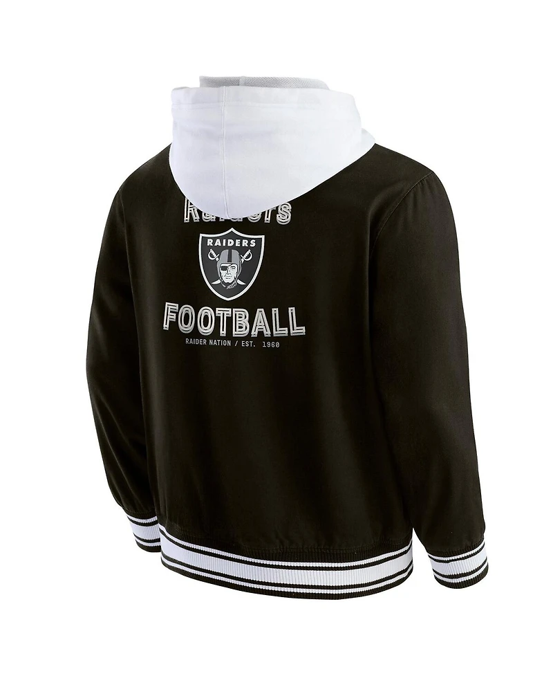 Fanatics Men's Darius Rucker Collection by Black Las Vegas Raiders Full-Snap Hoodie Jacket