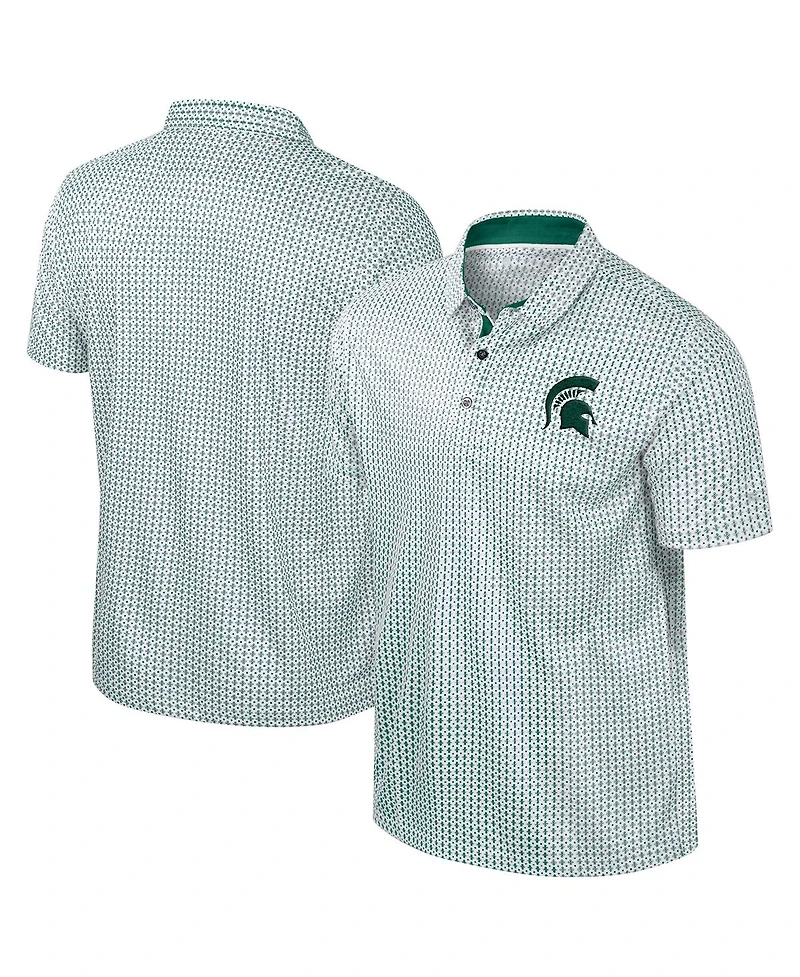 Colosseum Men's Green Michigan State Spartans Big Tall Marty Rival Polo Shirt