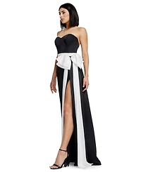 Dress the Population Women's Athene Strapless Bow-Trim Gown