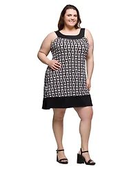 24seven Comfort Apparel Plus Scoop Neck Sleeveless Knee Length Dress
