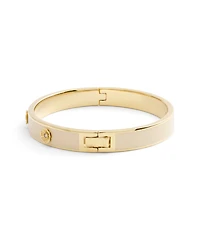 Coach Signature Faux Stone Tea Rose Enamel Bangle Boxed Bracelet
